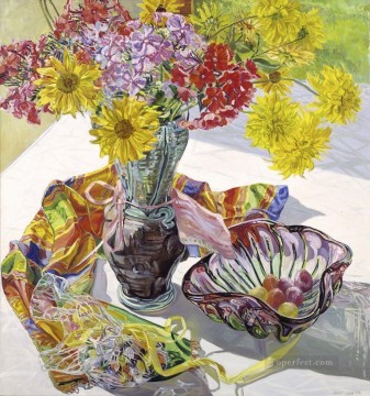 flores en cristal y pañuelo decoración floral JF Pinturas al óleo